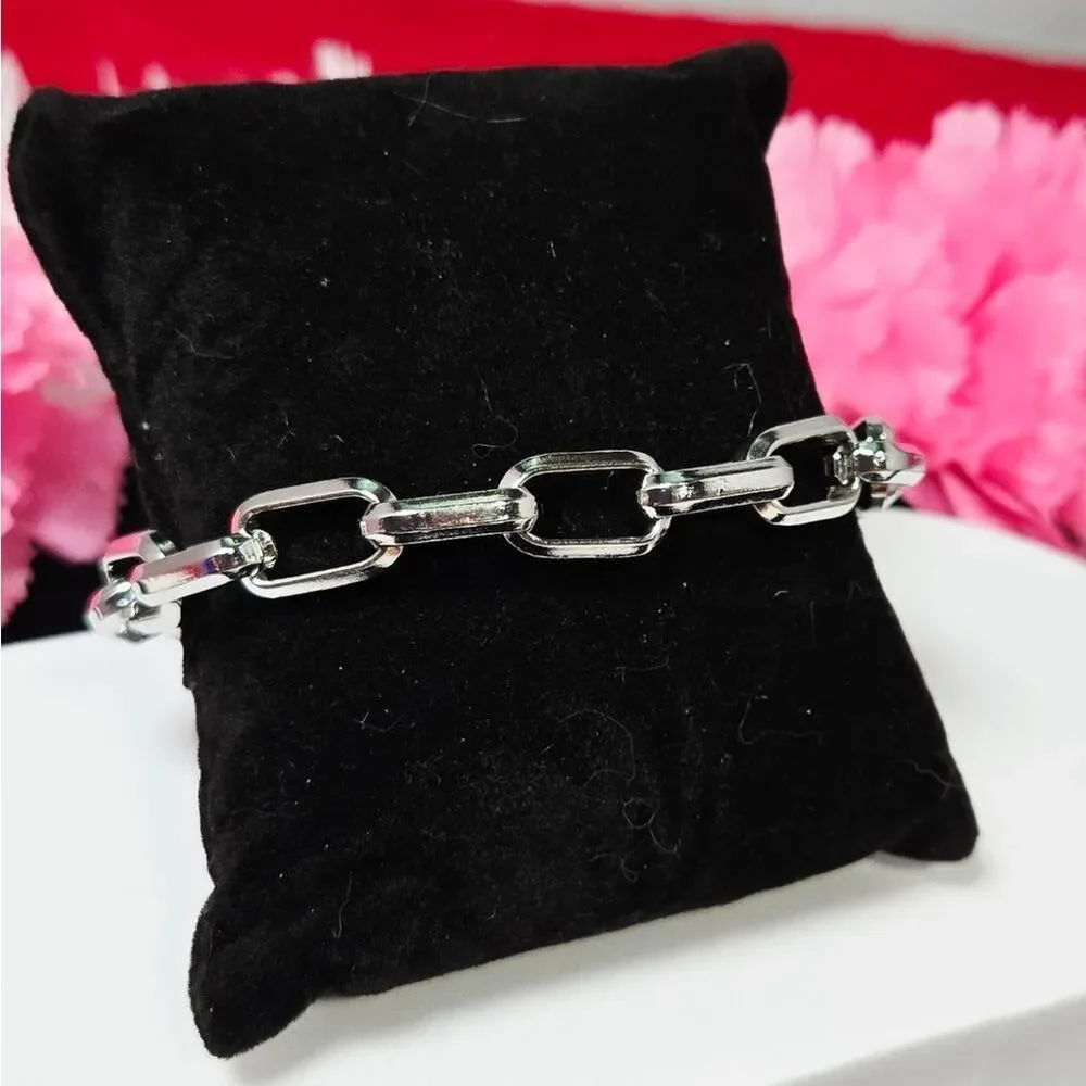 Chunky Stainless Steel Paperclip Chain Bracelet | 9mm Unisex Link Youth Bracelet